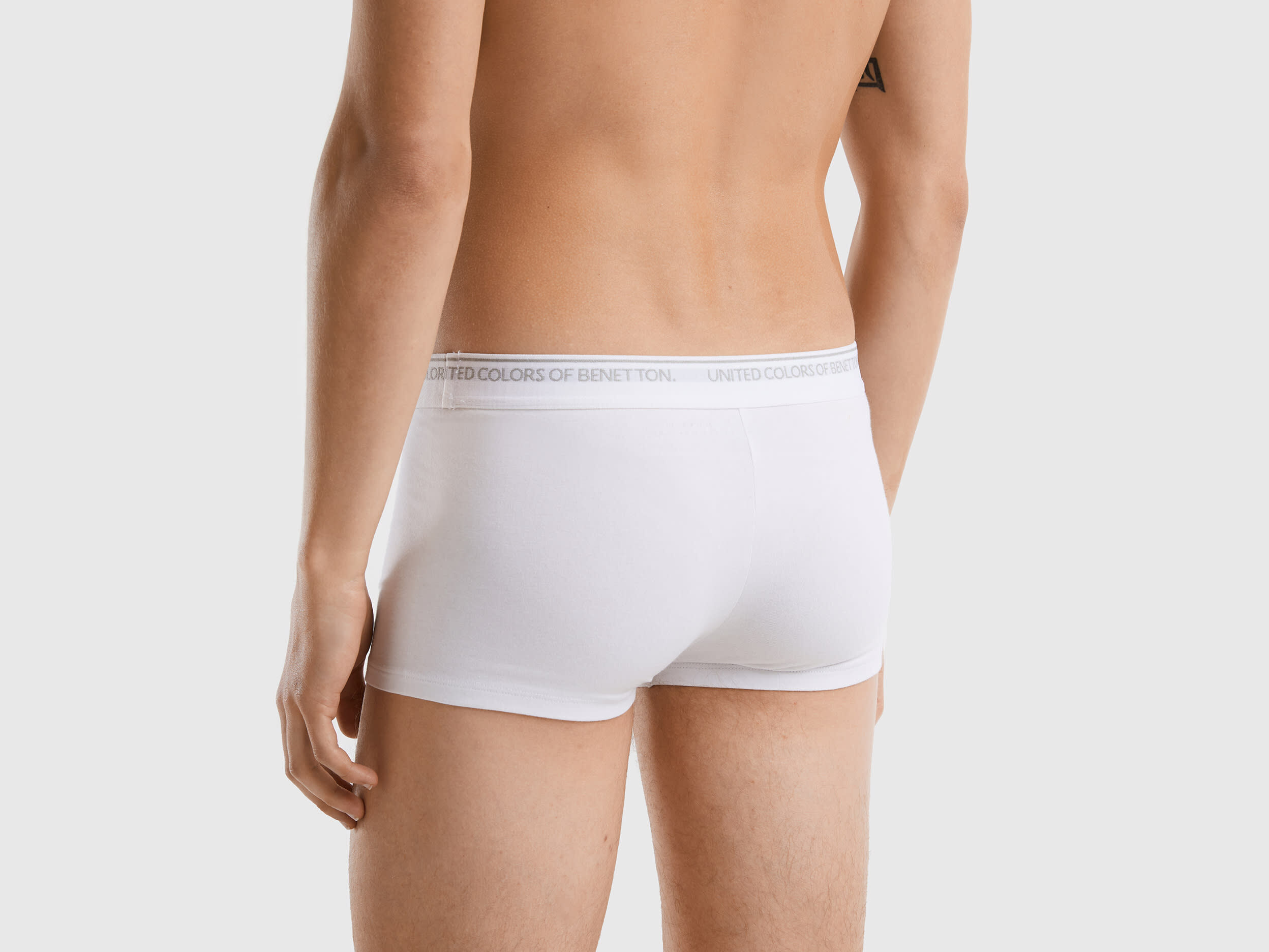 Fitted boxers in organic cotton White Benetton