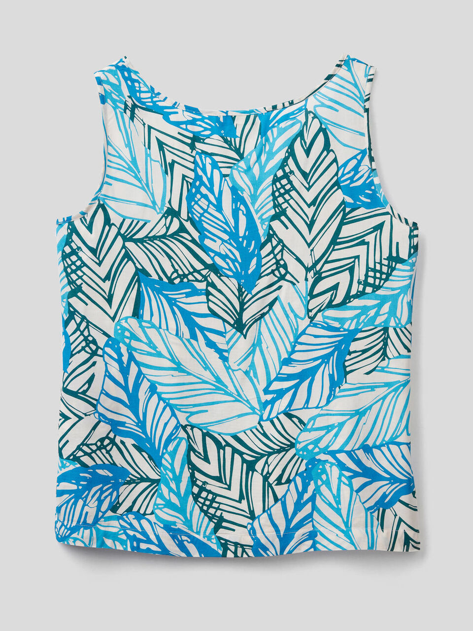 Wide tank top with botanical print image number null