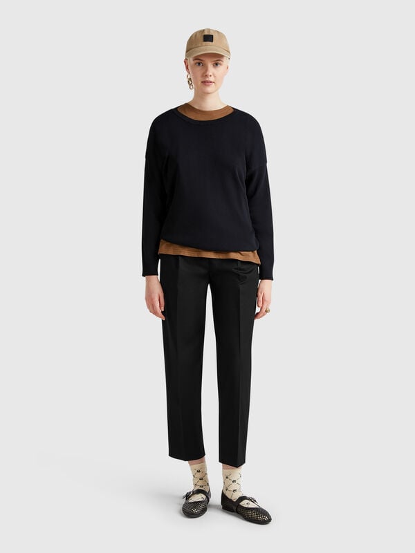 Pantalón de algodón elástico Mujer