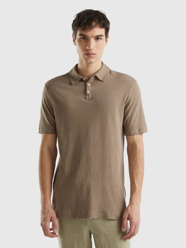 Polo in linen blend Men