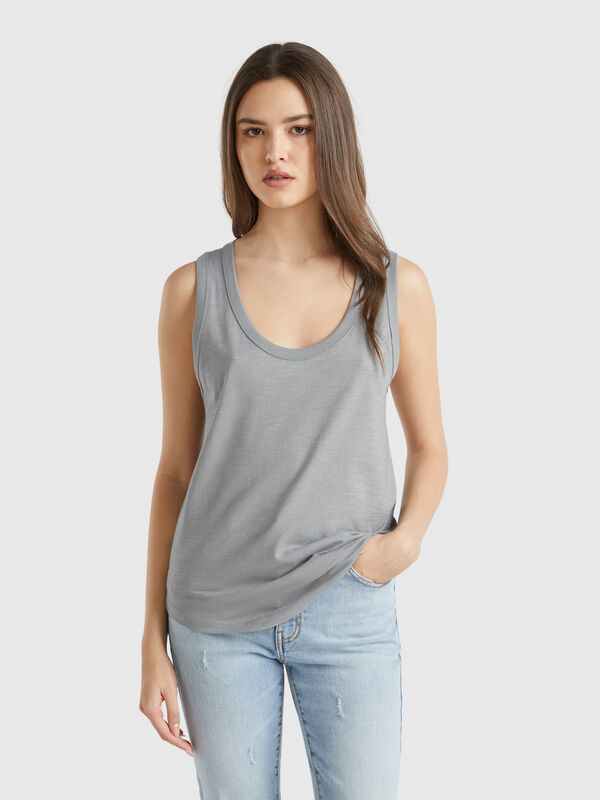 Camiseta sin mangas de algodón ligero Mujer
