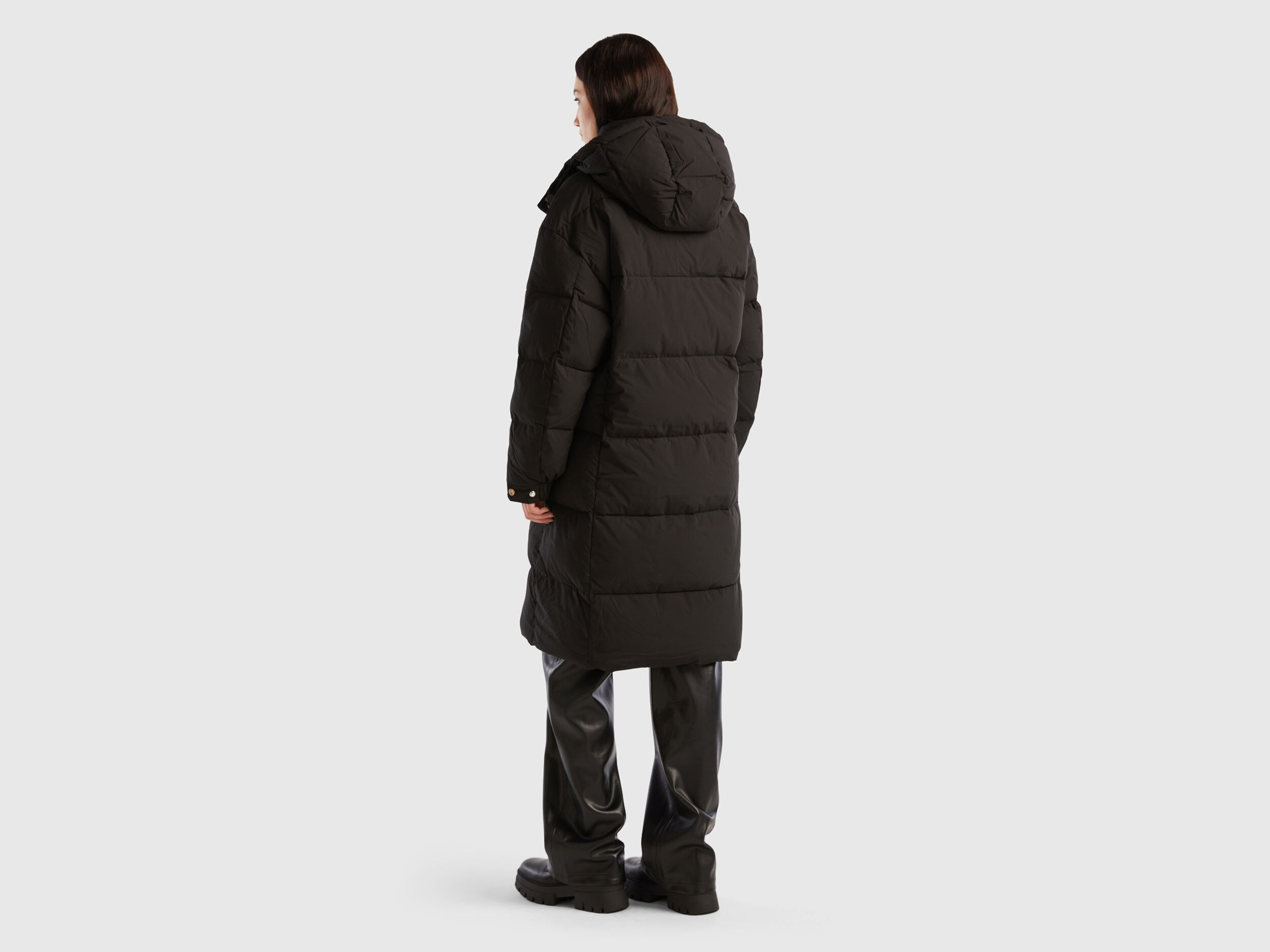 Longline duvet jacket 2025 with hood benetton
