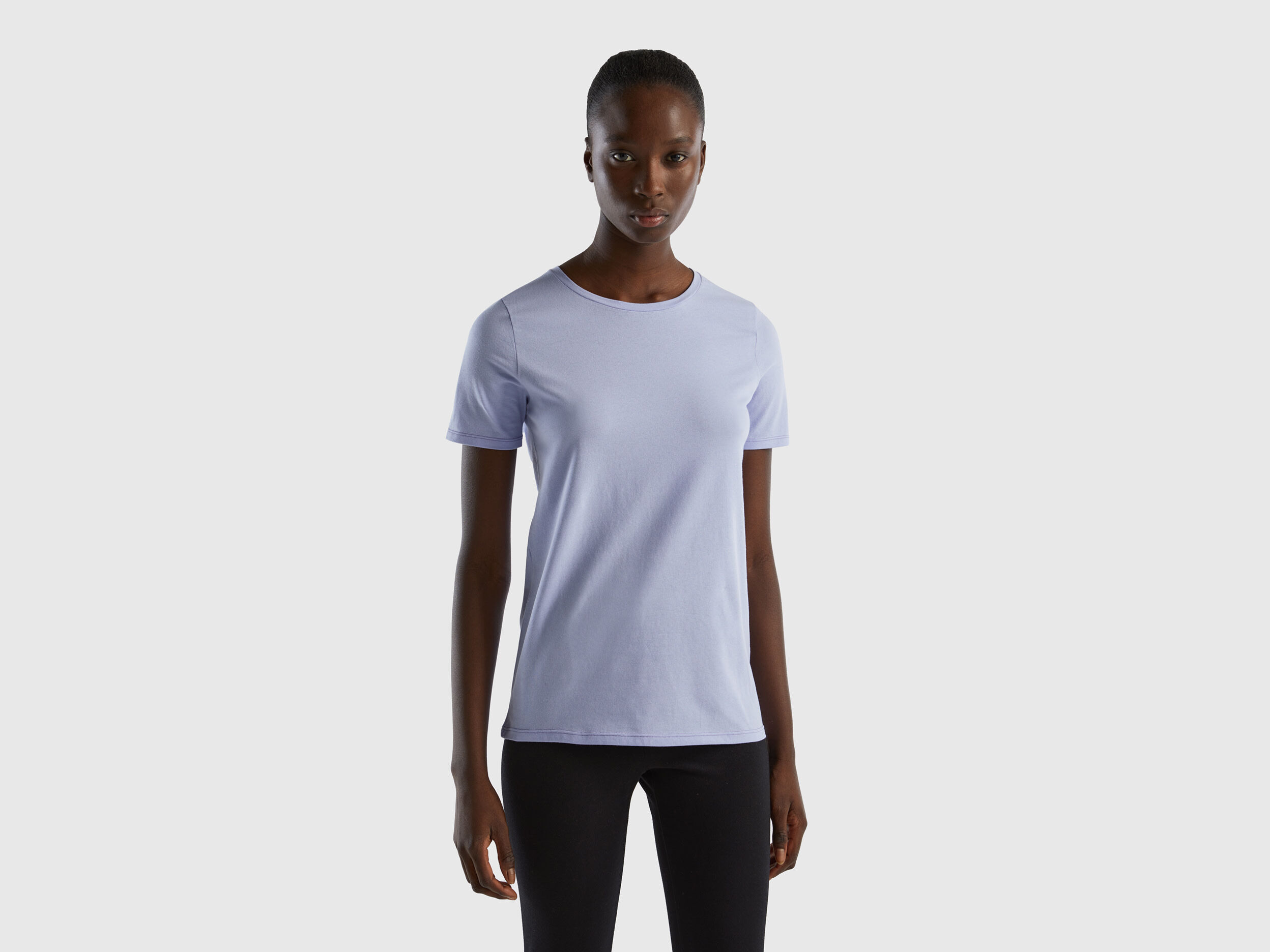 Super stretch organic cotton t shirt Lavender Benetton