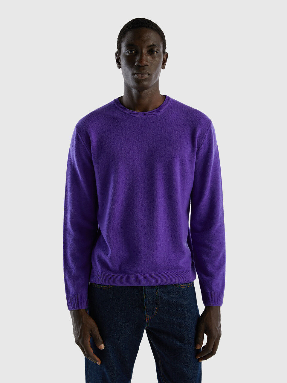 Crew Neck Merino Wool Sweaters Men 2024 Benetton