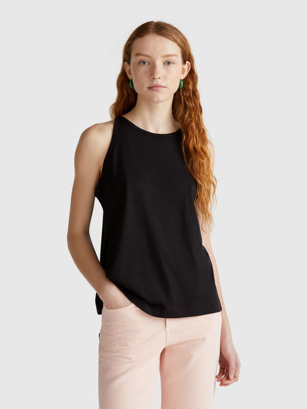 Camiseta sin mangas con cuello halter Mujer