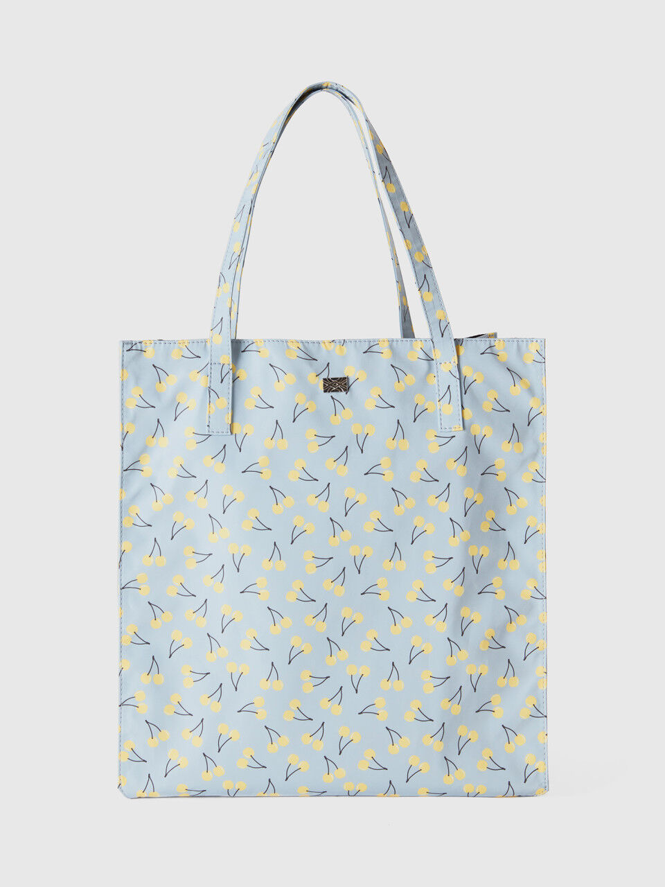 Shopping bag celeste con cerezas