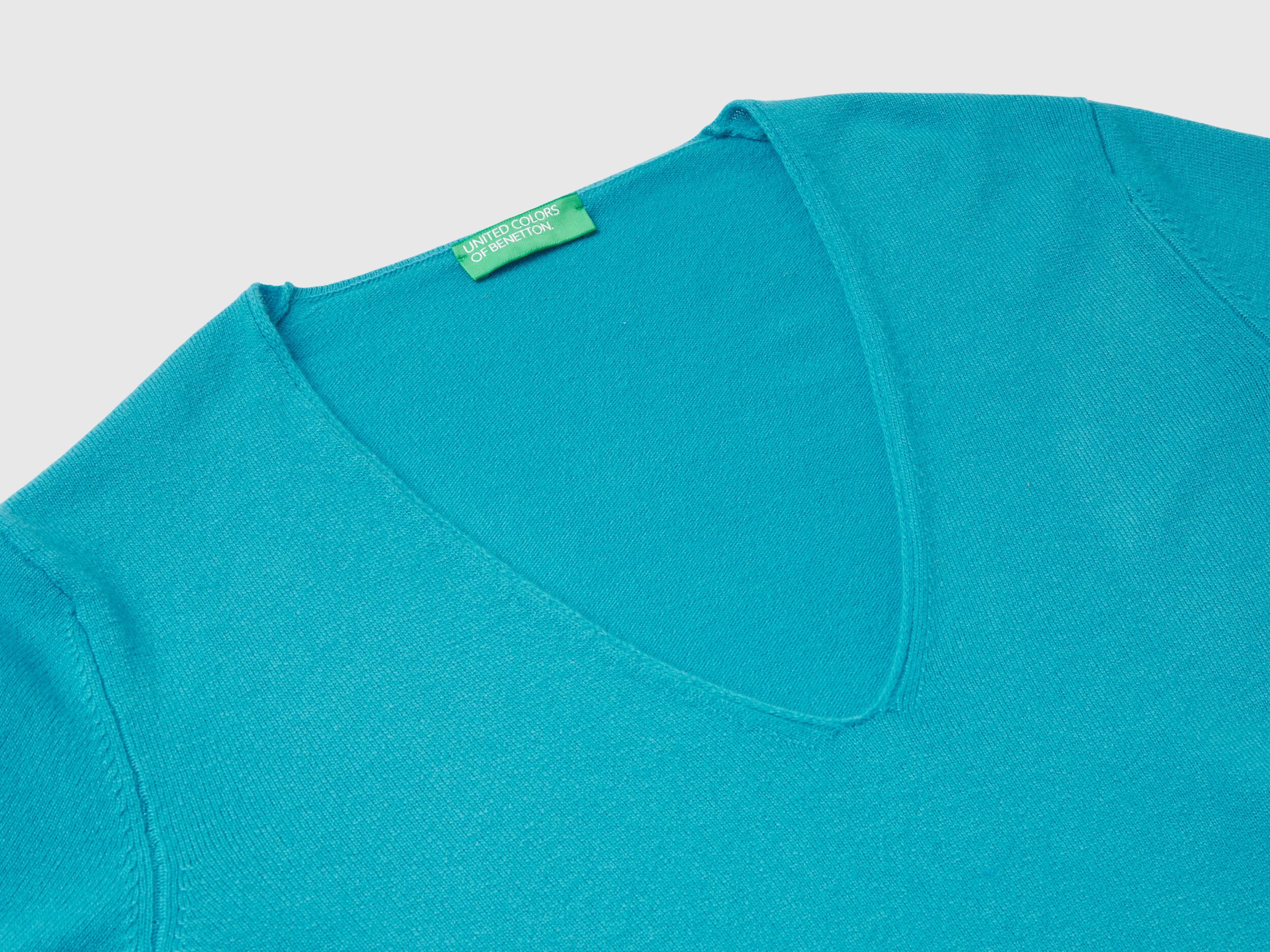 Turquoise v neck sweater cheap