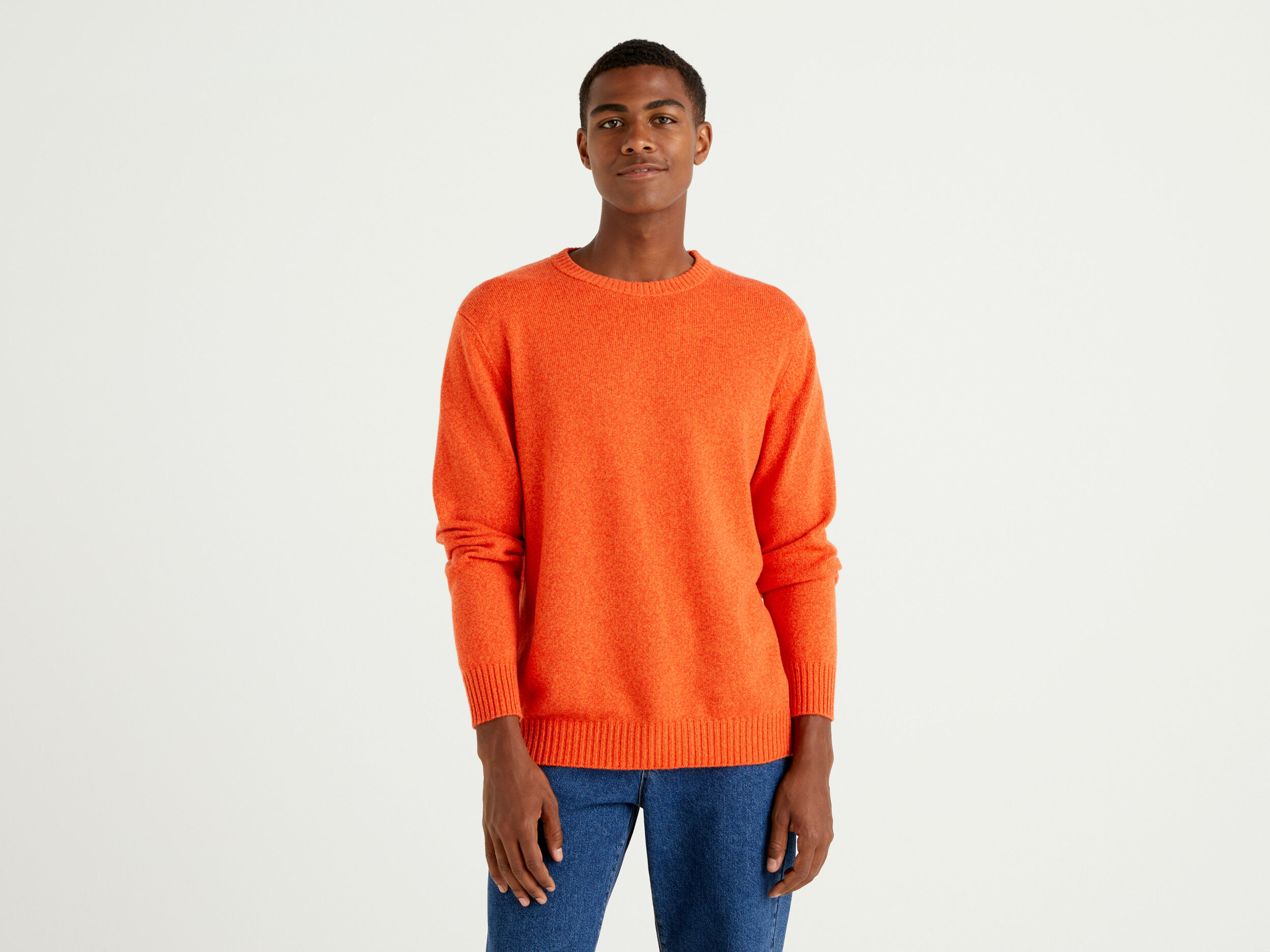 Orange crew neck jumper sale