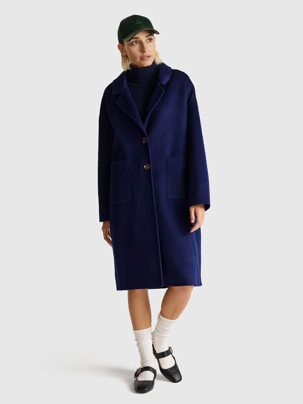 Abrigo midi de mezcla de lana Mujer