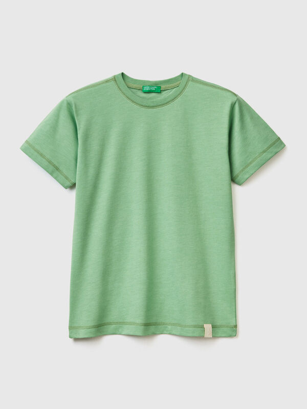 Camiseta de cuello redondo en tejido reciclado Niño