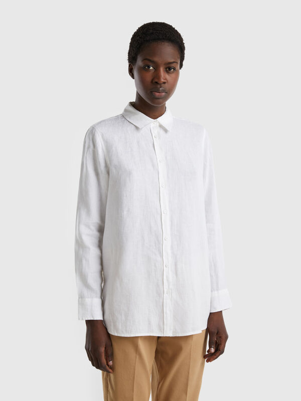Long shirt in pure linen