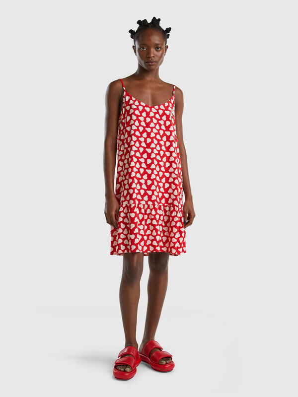 Red dress with pear pattern Women