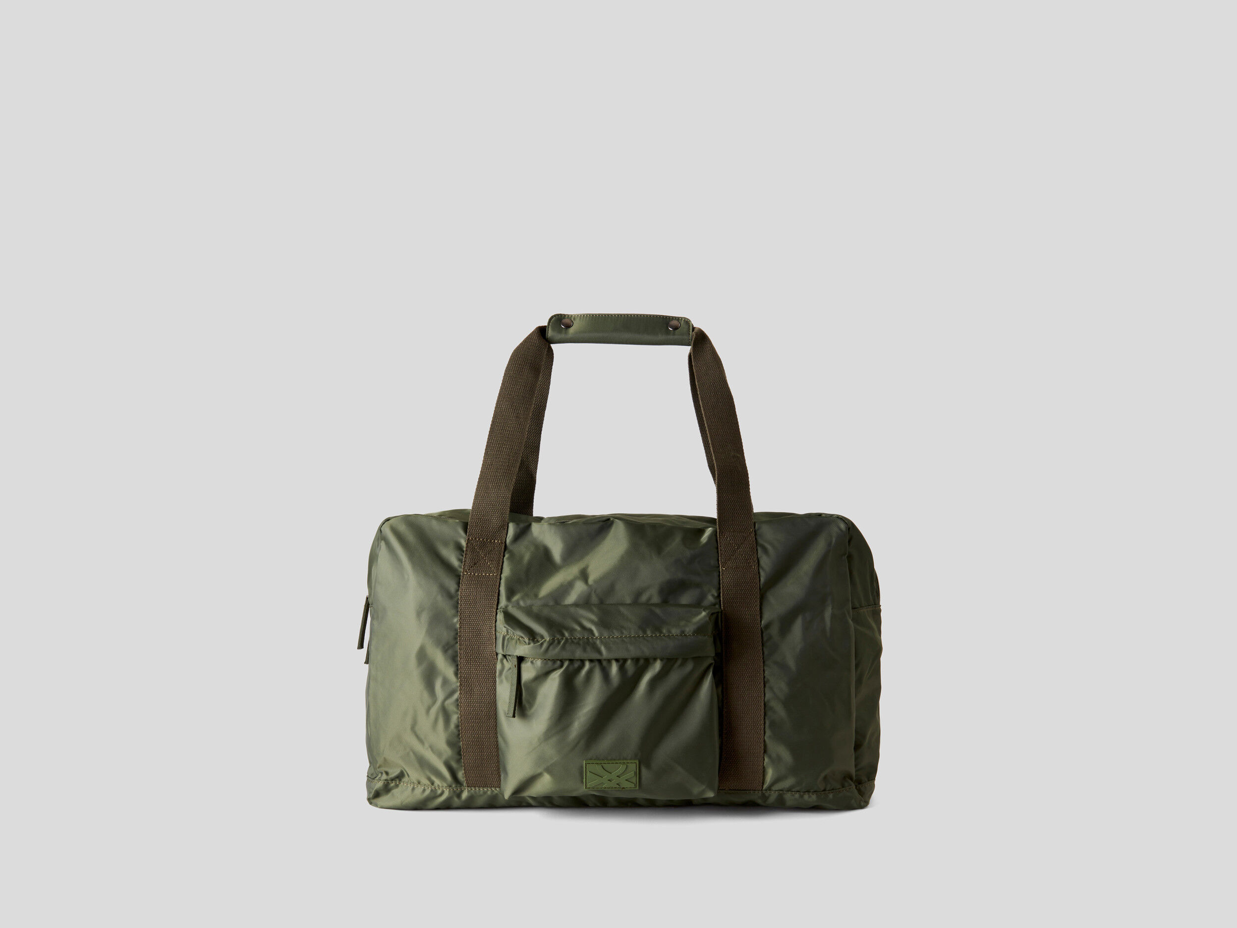 Large bag in recycled nylon Military Green Benetton