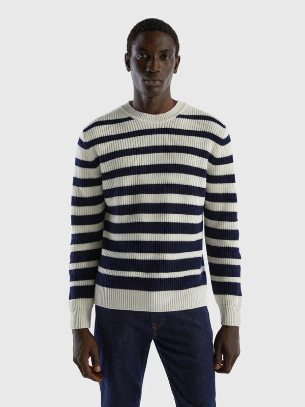 Striped sweater in wool blend Men