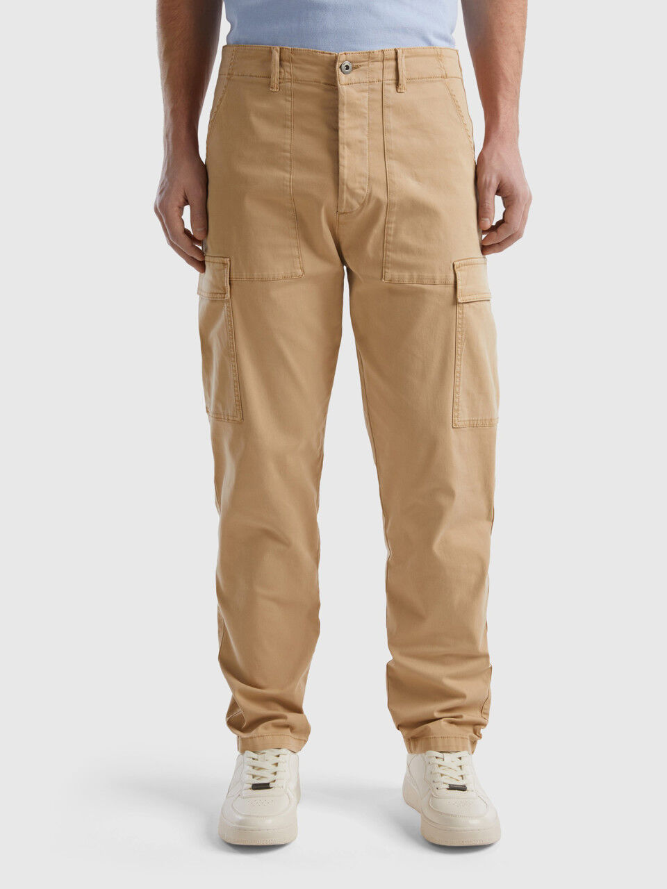 Olive Solid Cotton Elastane Men Slim Fit Cargo Trousers - Selling Fast at  Pantaloons.com