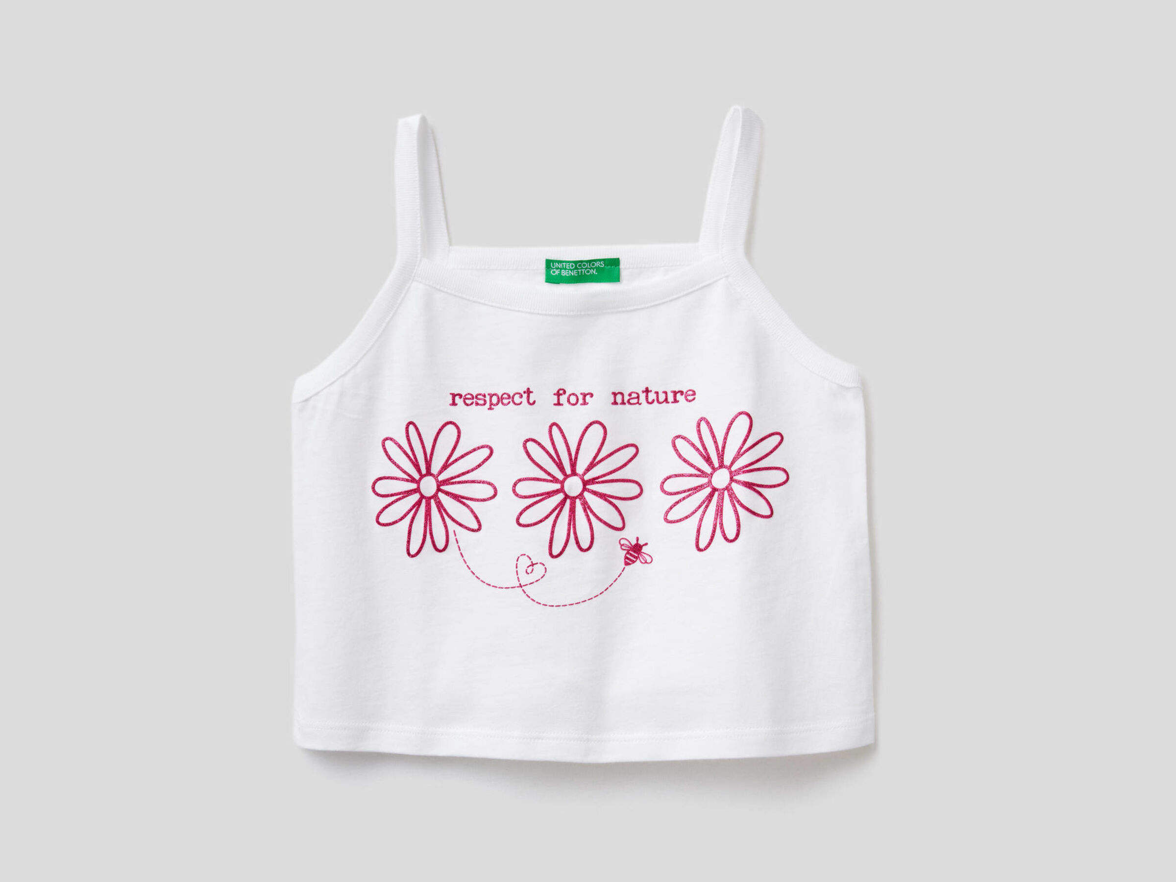 Top with straps in 100% cotton image number null