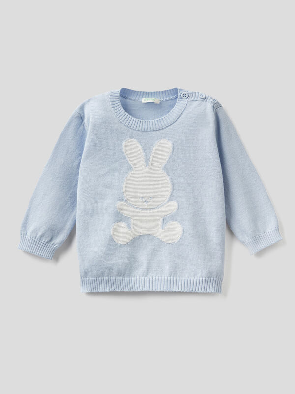 Warm cotton sweater with inlay New Born (0-18 months)