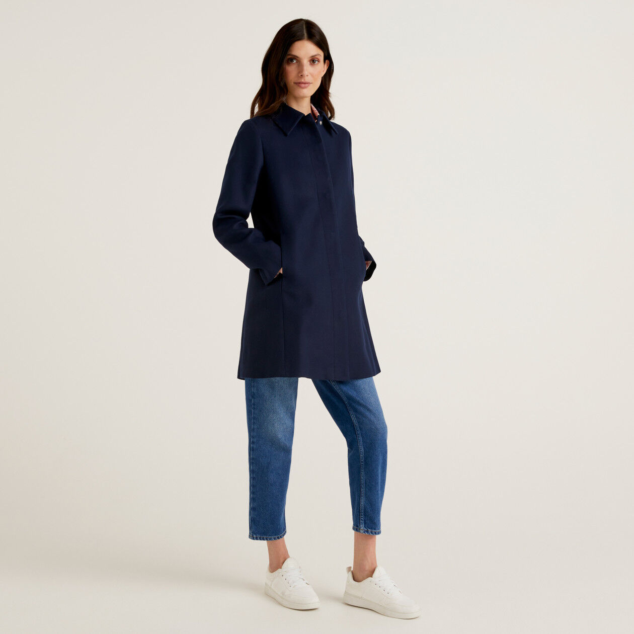 Navy duster sales coat womens