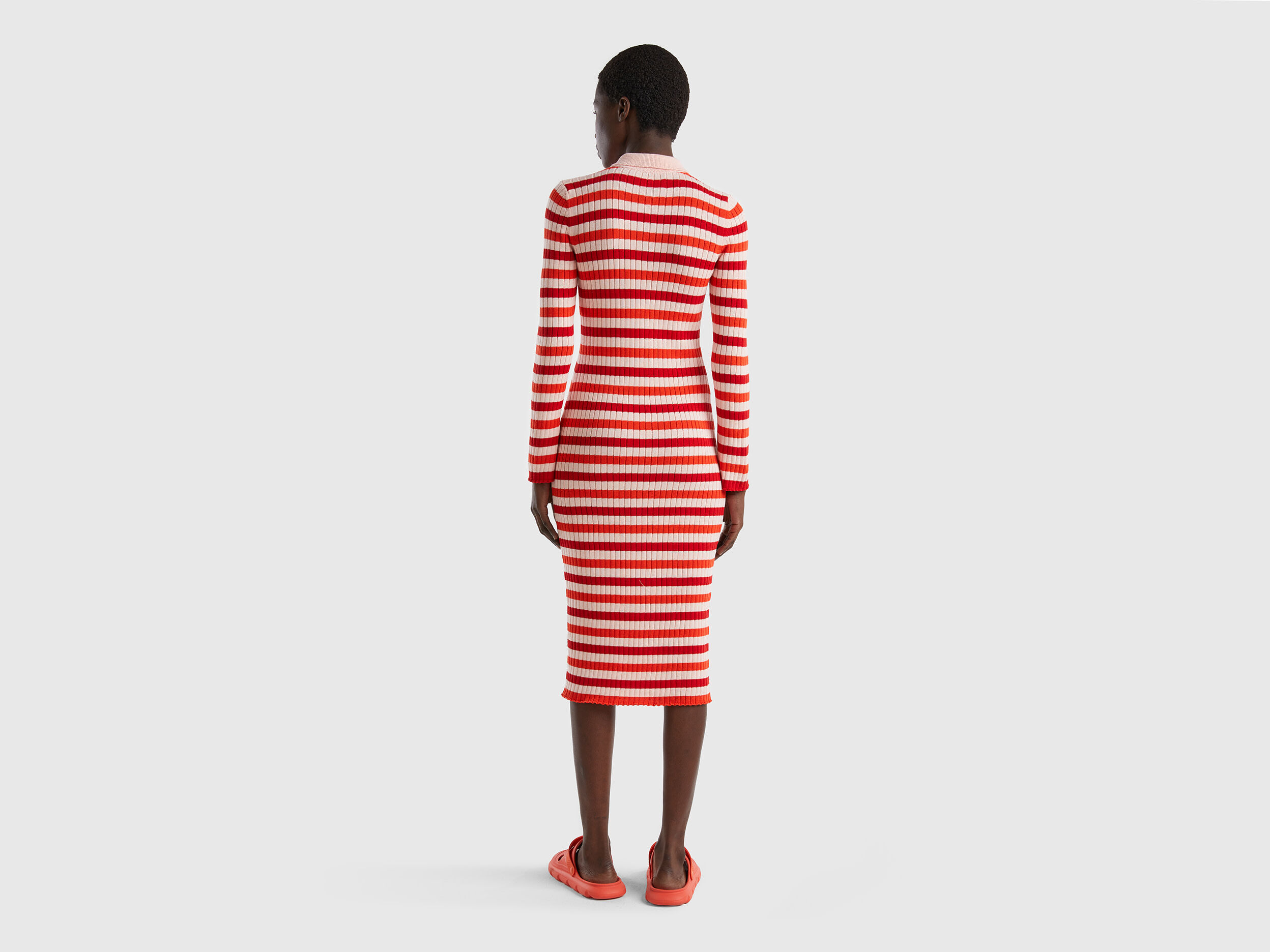 Striped midi dress Red Benetton