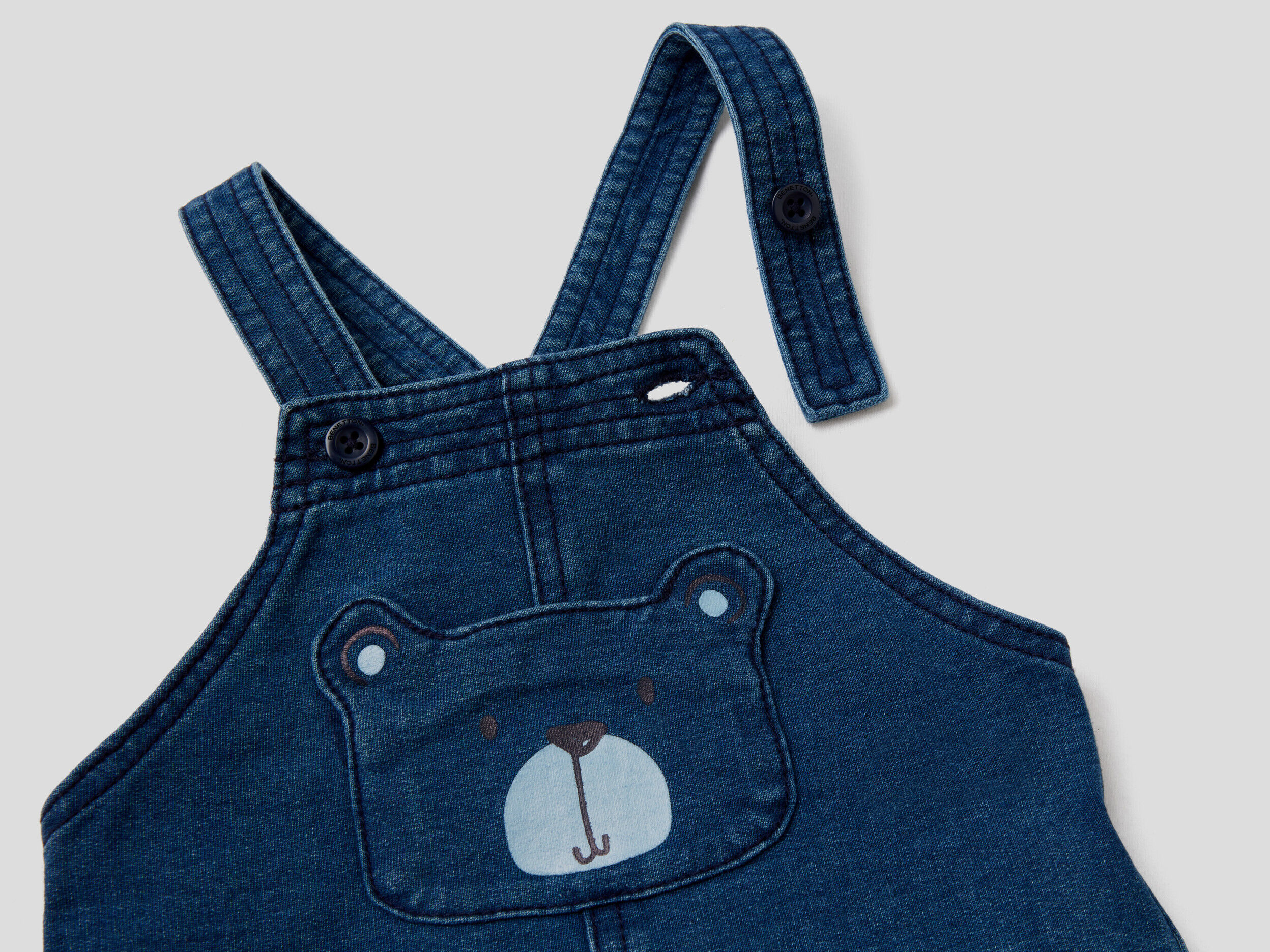 Denim look overall skirt Blue Benetton