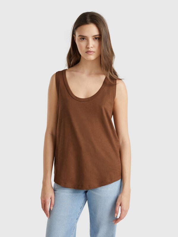 Camiseta sin mangas de algodón ligero Mujer
