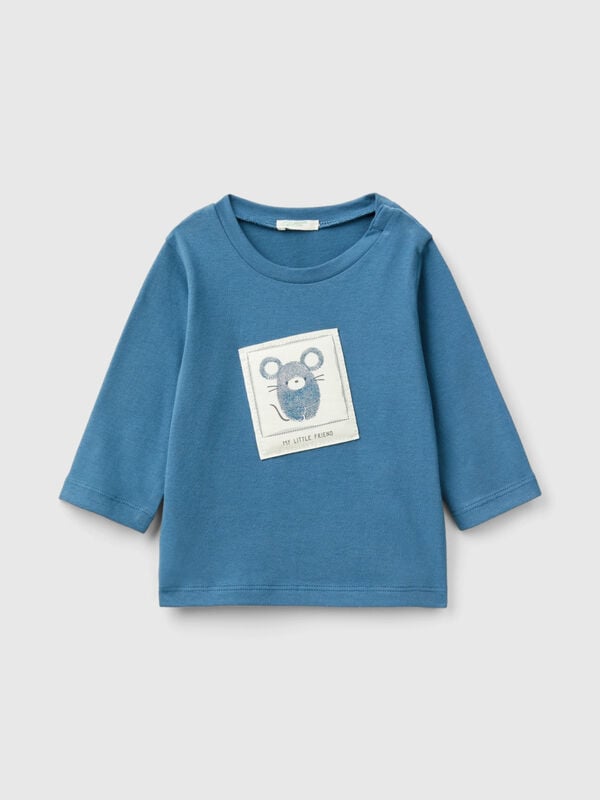 T-shirt with animal patch New Born (0-18 months)