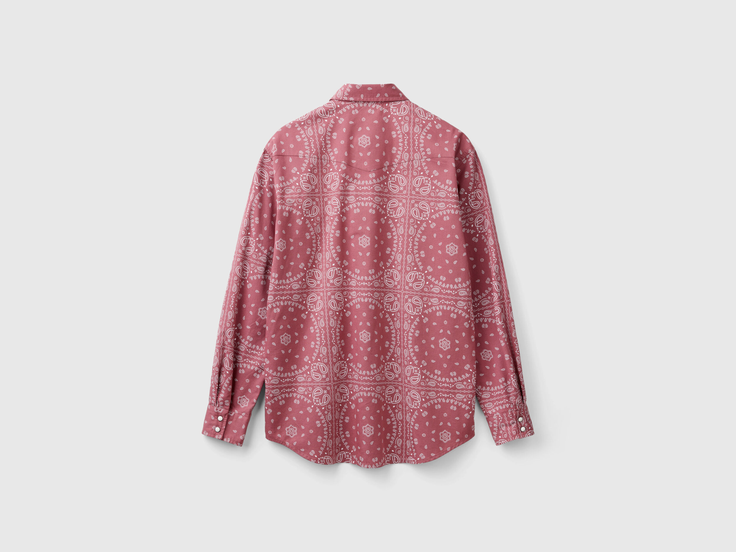 Western style shirt with bandana print - Burgundy | Benetton