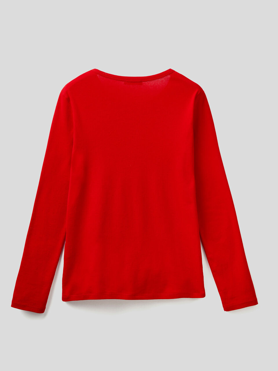 Camiseta roja de manga larga de 100 % algodón - Rojo