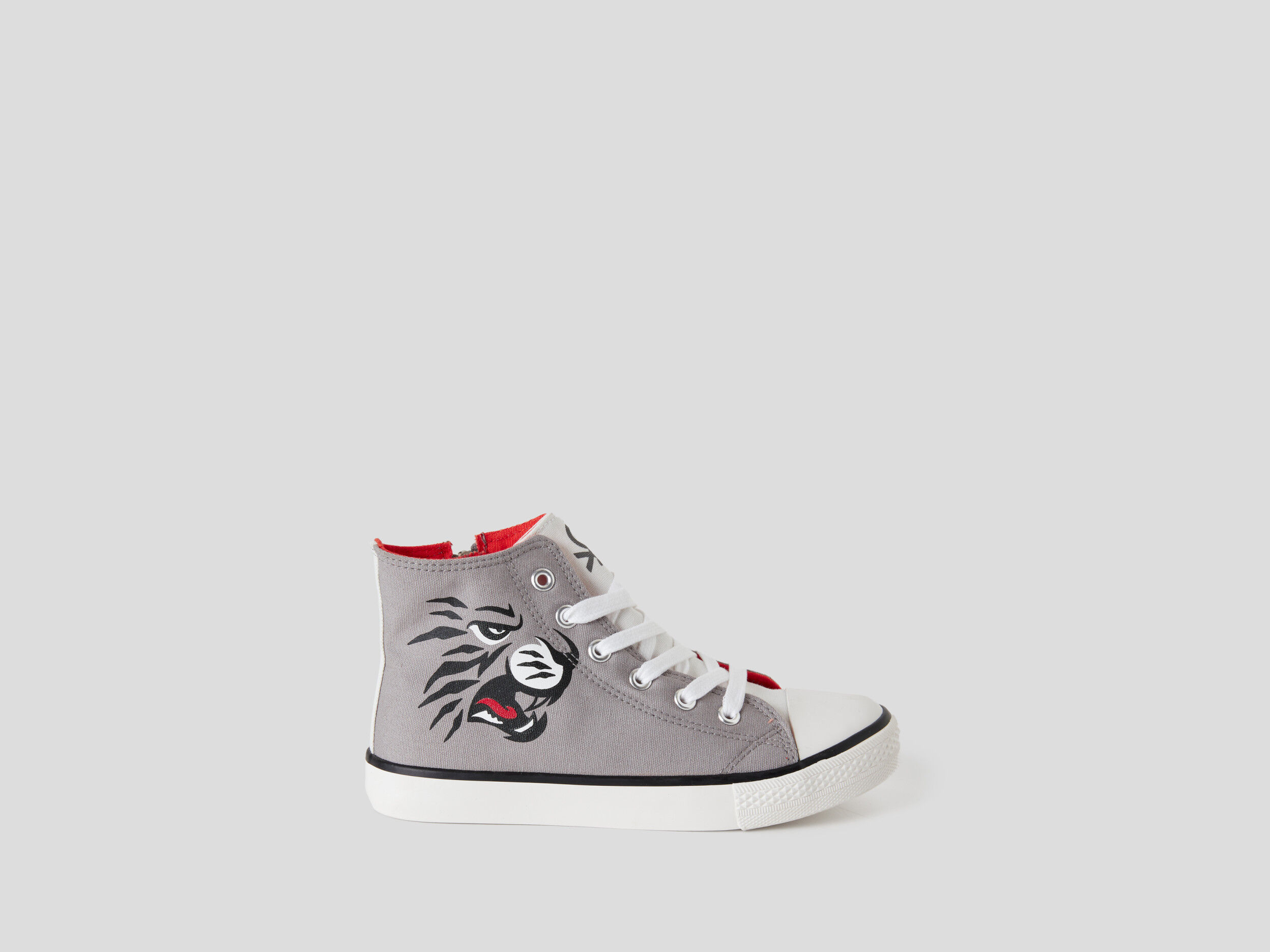 High top sneakers with print Gray Benetton