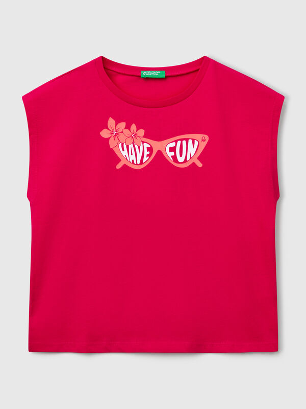Camiseta con estampado flúor Niña