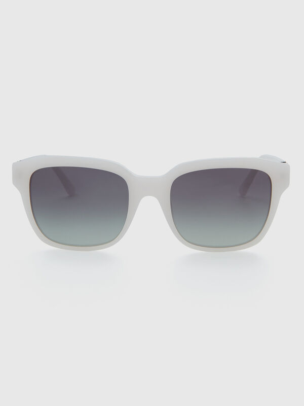 White sunglasses with logo
