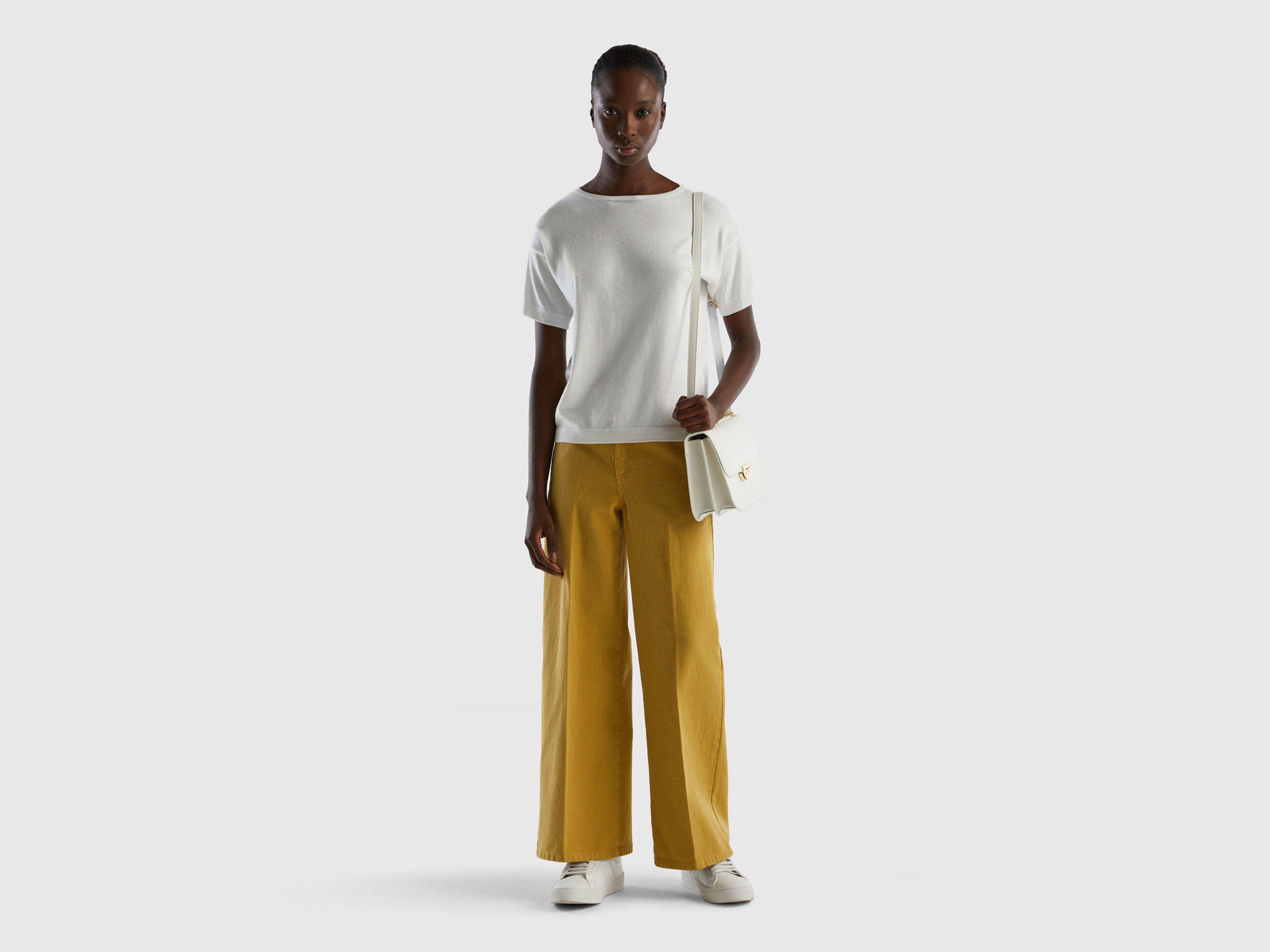 Wide leg trousers discount mustard