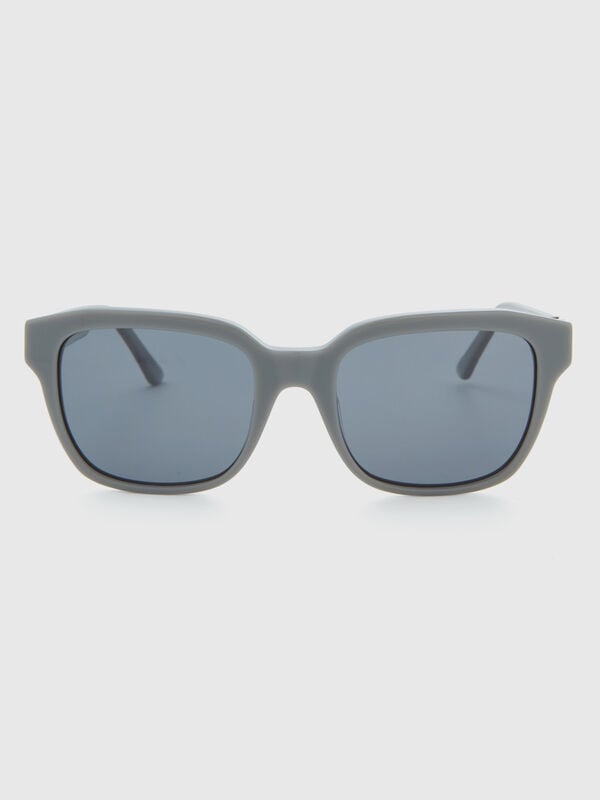 Gray sunglasses with logo