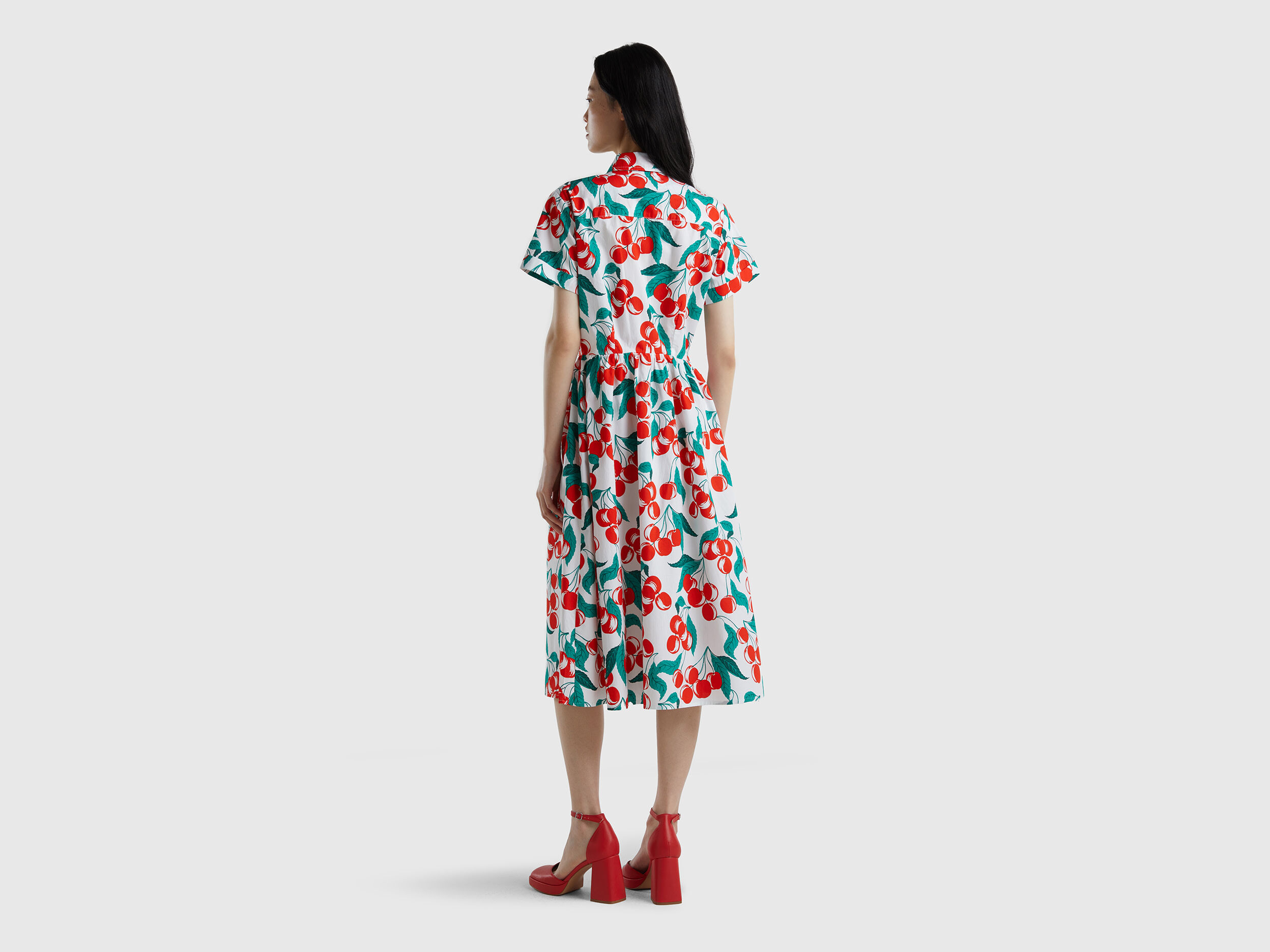 Cherry print deals shirt dress