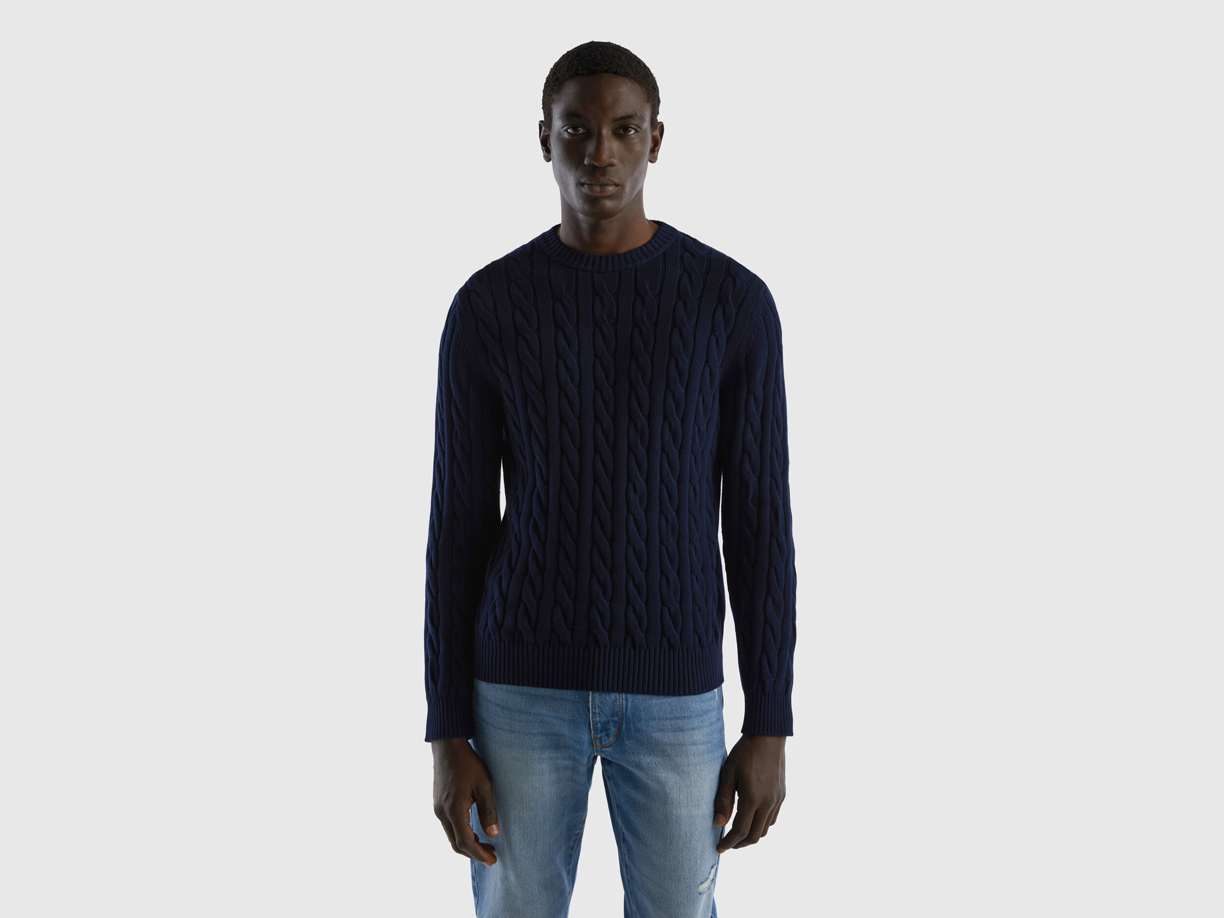 Dark blue knit sweater new arrivals
