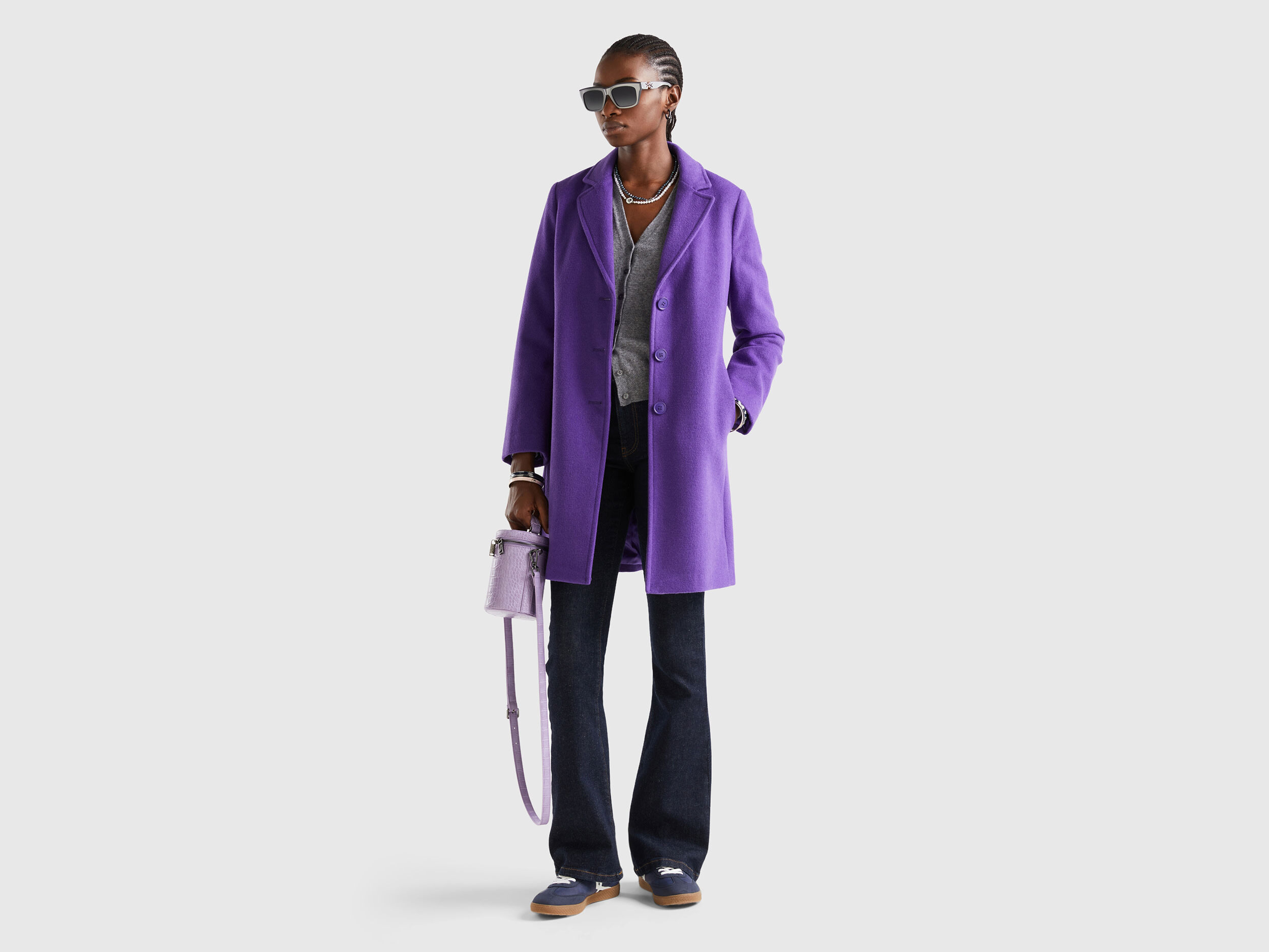 Violet wool new arrivals coat