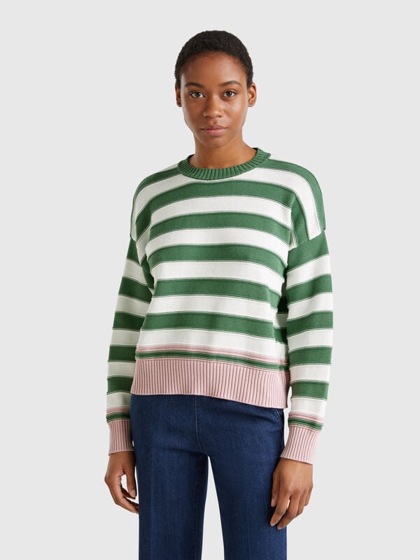 Jersey de rayas de tricot de algodón Mujer
