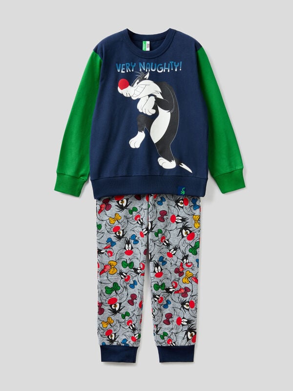 Warm pyjamas with Sylvester print Junior Boy