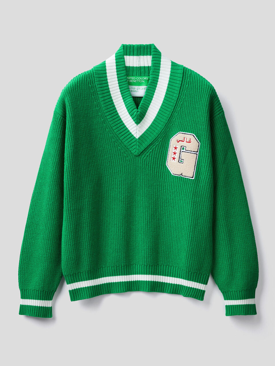 V-neck sweater with patch by Ghali image number 1