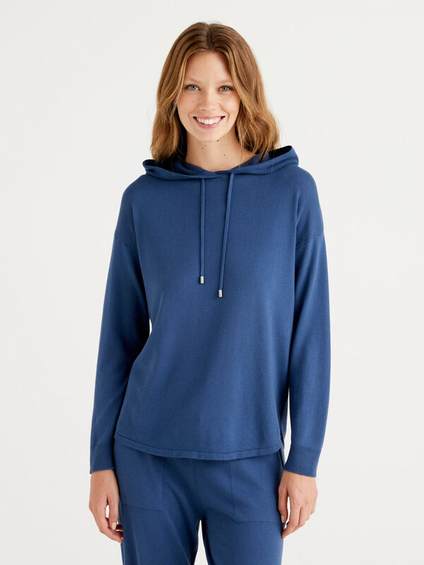 Sweater with hood in Modal® blend Women