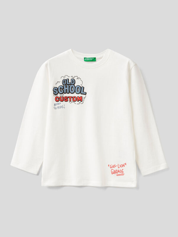 T-shirt in warm cotton with print Junior Boy