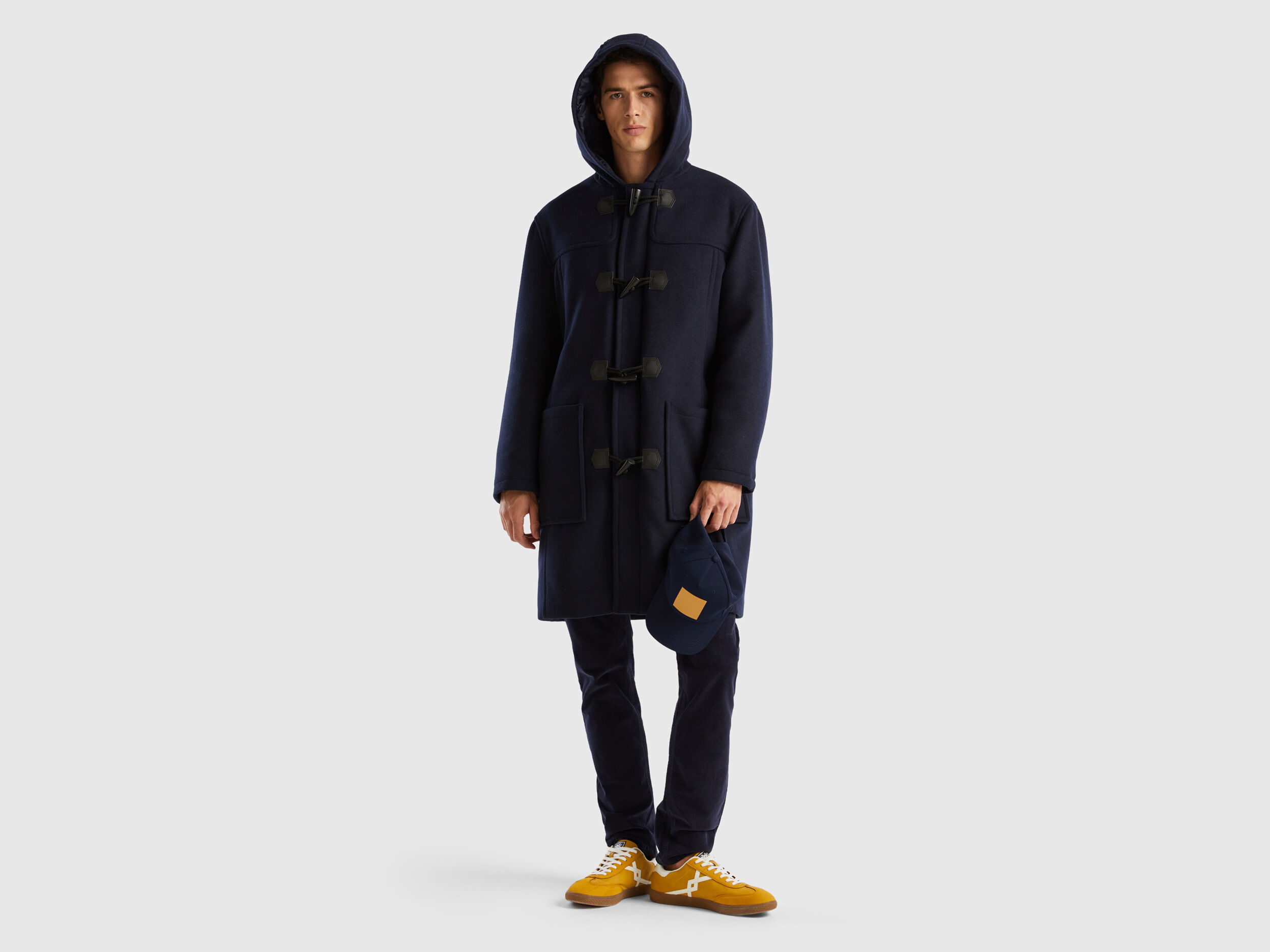 Navy blue discount duffle coat mens