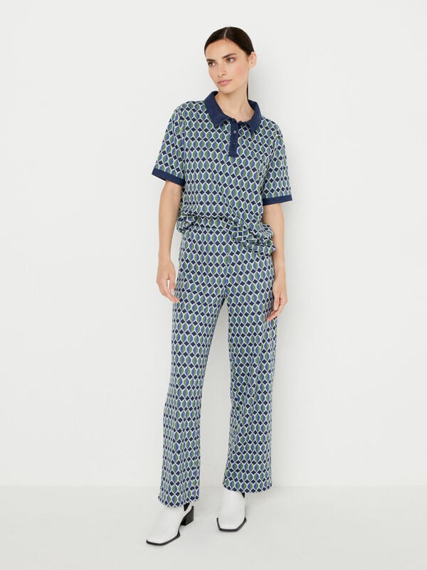 Trousers with geometric pattern Women
