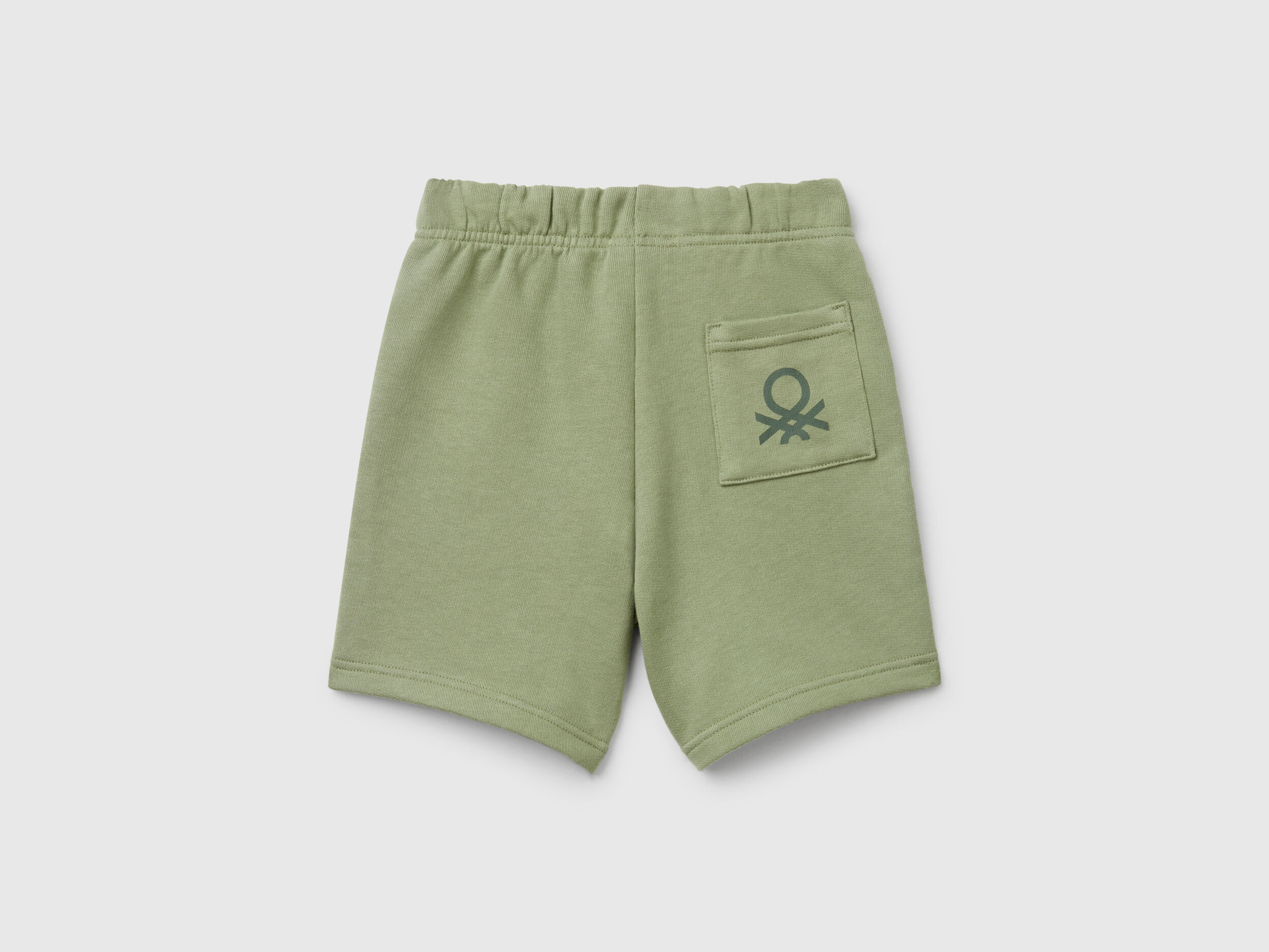 パンツ WOOL BERMUDA SHORTS Bermuda shorts in cotton fleece - Olive Green | Benetton