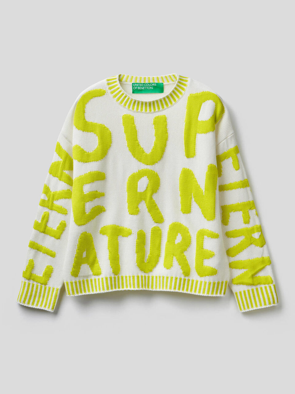 Cotton sweater with inlay motif image number null