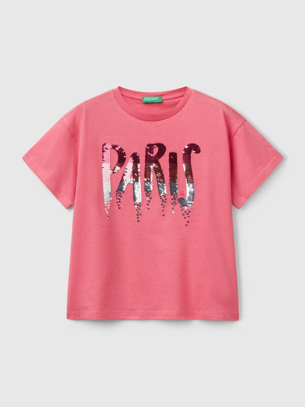 T-shirt with print and sequins Junior Girl