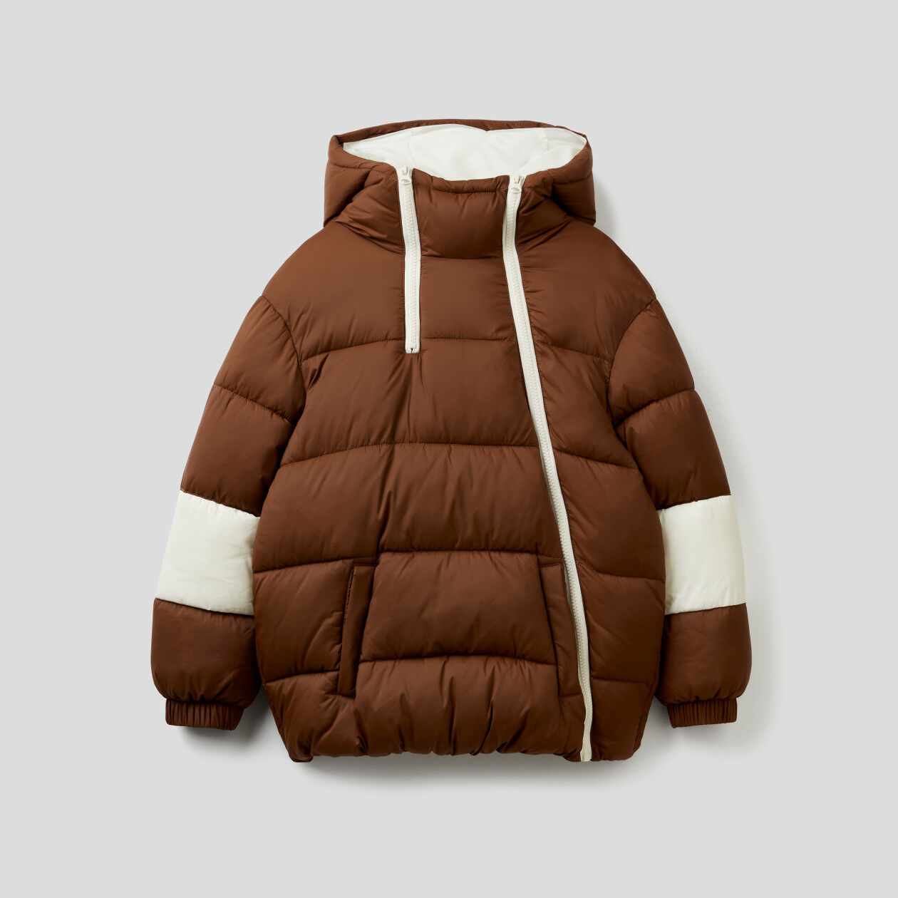 Hooded padded double discount zip