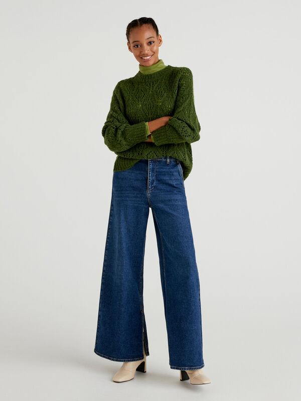 2023 Spring Autumn Womens High Waist Split Flare Jeans Versatile Fashion  Denim Pants Wide Leg Trouser Jeans From Fllourishing, $23