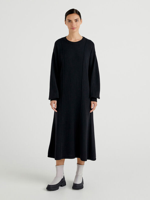 Midi knit dress in wool blend Women