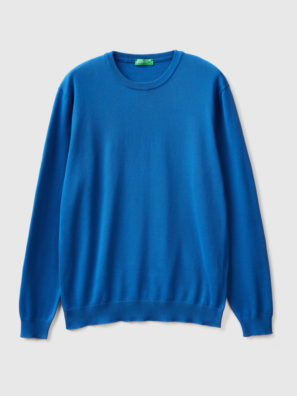 Crew neck sweater in 100% cotton image number 1